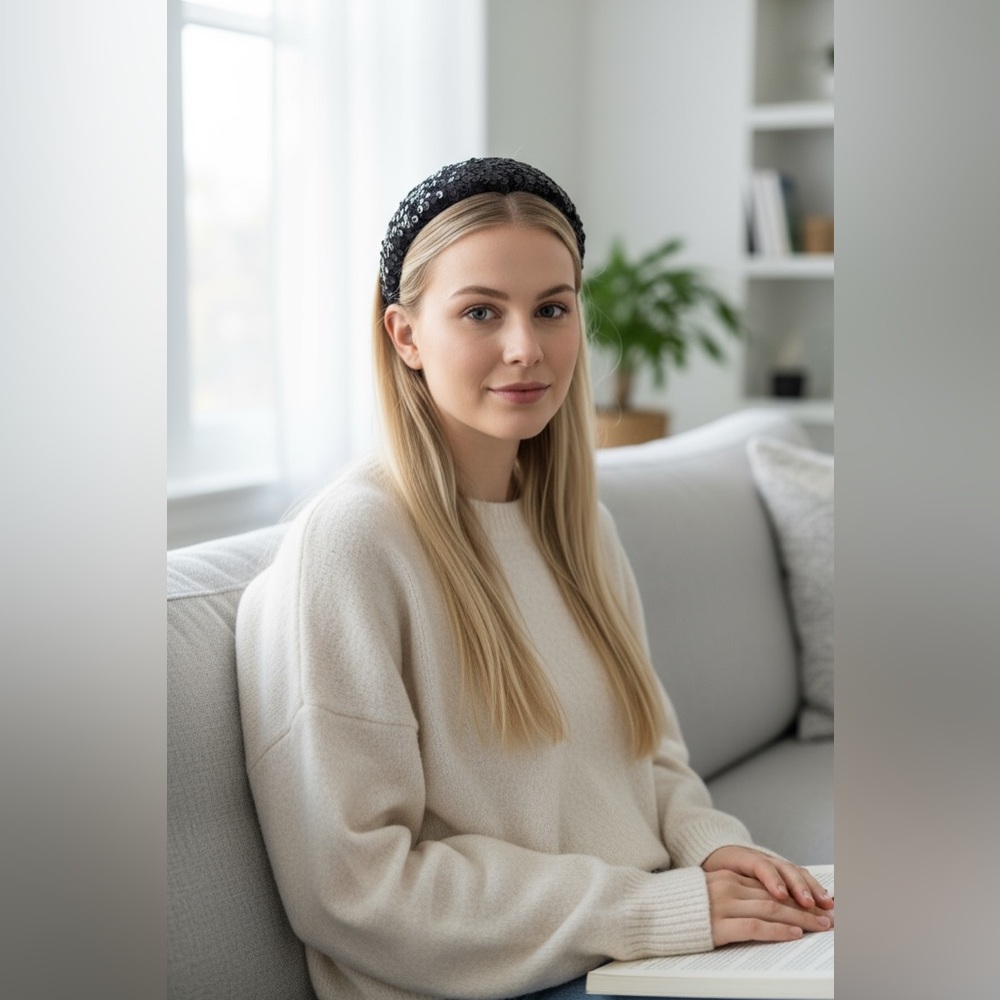 HP (BOUTIQUE) black sequined headband